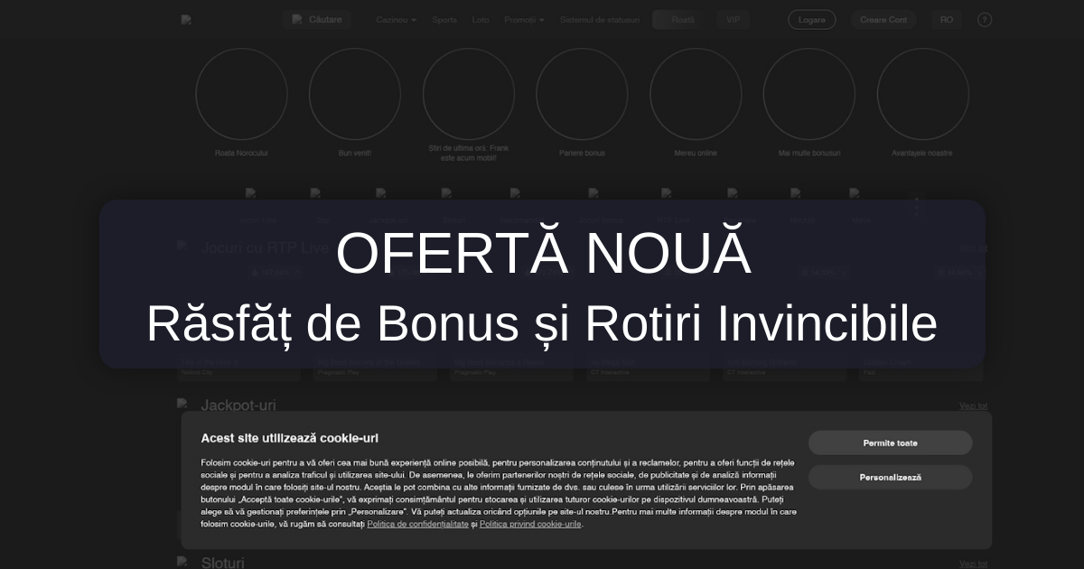 Frank Casino welcome bonus
